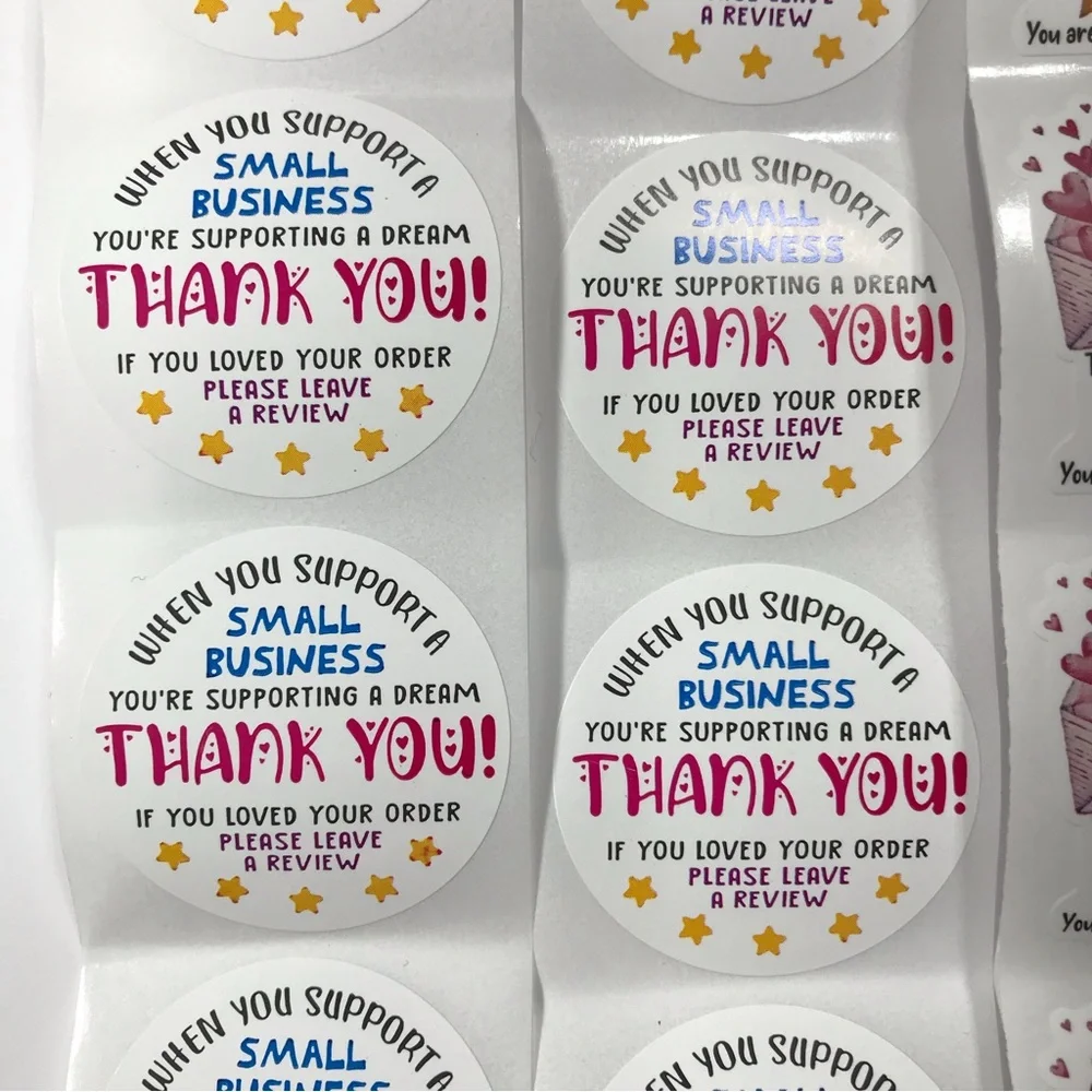 200 thank you please leave a review stickers 1.5”